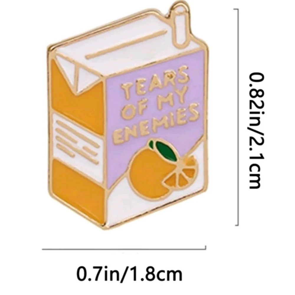 Tears of my Enemies Orange Juice Box Pin